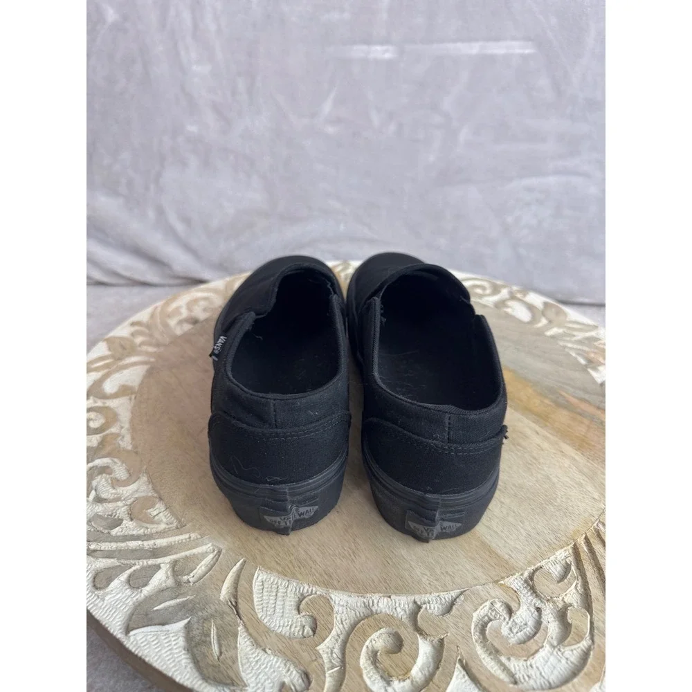Vans Classic Slip-On Black Canvas Sneakers Womens 8.5 VN000EYEBKA Low Top Skate